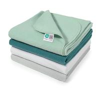MAKIAN Mussole Neonato Molton - Mussole Neonato 80x80 cm - 4 Quadrotti Cotone Neonato in Morbida Flanella di Cotone 100% - OekoTex Standard 100 - Verde menta