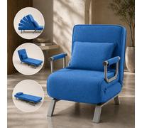 Makika Poltrona Letto Singolo Poltroncina Pieghevole Divano Braccioli Longue