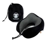 Makimoo Cuscino da viaggio in memory foam, cuscino per il collo con supporto per la testa a 360 gradi, comodo e leggero, ideale per dormire in aereo, auto, treno, autobus e uso domestico, Nero