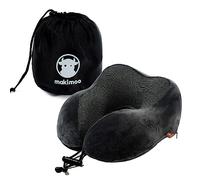 Makimoo Cuscino da viaggio in memory foam, cuscino per il collo con supporto per la testa a 360 gradi, comodo e leggero, ideale per dormire in aereo, auto, treno, autobus e uso domestico, Grigio
