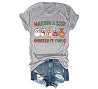 Making A List Chicken It Twice Camicia divertente natalizia con pollo unisex, Grigio, L