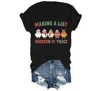Making A List Chicken It Twice Camicia divertente natalizia con pollo unisex, Nero , XL