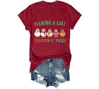 Making A List Chicken It Twice Camicia divertente natalizia con pollo unisex, Porpora, 3XL