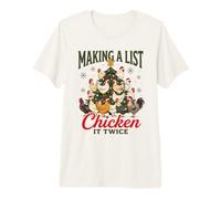 Making A List Chicken It Twice Funny Christmas Farm Maglietta Premium