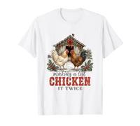 Making A List Chicken It Twice Funny Christmas Pun Maglietta