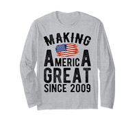 Making America Great Since 2009 17 Anni Ragazzi Ragazze Maglia a Manica