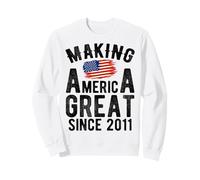 Making America Great Since 2011 15 Anni Ragazzi Ragazze Felpa