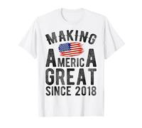 Making America Great Since 2018 8 Anni Ragazzi Ragazze Maglietta