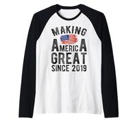 Making America Great Since 2019 7 Anni Ragazzi Ragazze Maglia con Maniche Raglan