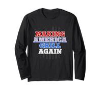 Making America Grill Again 4 luglio Grilling BBQ Lover Maglia a Manica