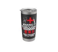 Making It Through Nursing School Nurses Funny Nurse Bicchiere termico in acciaio inox doppia parete
