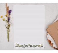 Making Meadows Set di carta da lettere di lusso formato A4, motivo botanico (20 fogli e 10 buste), perfetto per scrivere lettere, carta da lettere a righe e buste