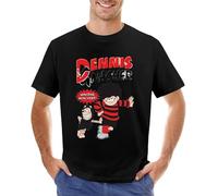 Making Mischief. Dennis The Menace And Gnasher, Vintage Style. T-Shirt Kawaii Clothes Summer Clothes Men Clothings Black S
