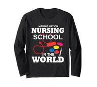 Making Nation Nursing School Nurses Funny Nurse Maglia a Manica