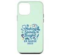 Making Spirits Bright ER Nurse 2025 Festività natalizie Custodia per iPhone 12 mini