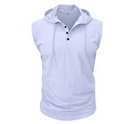 MakingDa Athletic Manica Corta Con Cappuccio Uomini Moda Allenamento Palestra Pullover Camicia Con Cappuccio Pulsante Muscle Fit Estate Felpa Leggera Hip Hop Running Boxing Hiking Sport Hoodys T-Shirt