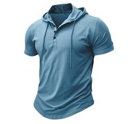 MakingDa Athletic Manica Corta Con Cappuccio Uomini Moda Allenamento Palestra Pullover Camicia Con Cappuccio Pulsante Muscle Fit Estate Felpa Leggera Hip Hop Running Boxing Hiking Sport Hoodys T-Shirt