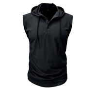 MakingDa Athletic Manica Corta Con Cappuccio Uomini Moda Allenamento Palestra Pullover Camicia Con Cappuccio Pulsante Muscle Fit Estate Felpa Leggera Hip Hop Running Boxing Hiking Sport Hoodys T-Shirt