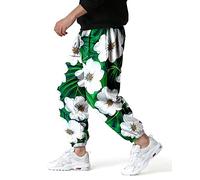 MakingDa Pantaloni da tuta da uomo in cotone stampato 3D con vita elasticizzata Hippie Bloomers Pantaloni cargo da spiaggia, camminata, corsa, jogging, pantaloni della tuta, X-13., 41-44.5