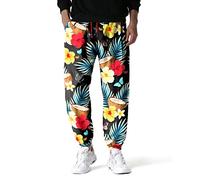 MakingDa Pantaloni da uomo in cotone stampato 3D con vita elasticaizzata Hippie Bloomers Pantaloni cargo da spiaggia, camminata, corsa, jogging, 41-44.5