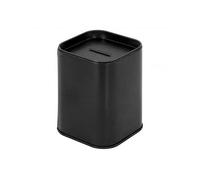 Makio Salvadanaio in latta per bambini, originale con coperchio, anche barattolo per matite, nero