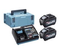 Makita 40 V Li-ION Max - Set di 2 batterie 5.0 ah-caricabatterie-Mbox-191 V35-5