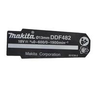 Makita 851E35-2 Targhetta per modello DDF482 Combi/Trapano e Cacciavite