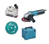 Makita 9565CRJX2 Smerigliatrice angolare 1400W AVT 125/115mm - Velocità fissa + Cuffia aspirazione