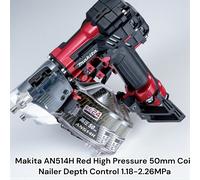 Makita AN514H Red High Pressure 50 mm Coil Chiodatrice Depth Control 1,18-2,2...
