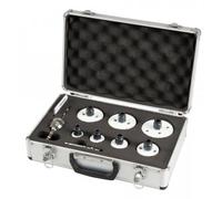 Makita E-12295 - Set di 9 seghe a tazza universale (EZYCHANGE sistema di sgancio rapido Ø 25-76 mm, con valigetta per il trasporto, adattatore con attacco a 6 punte, con punta di centraggio)