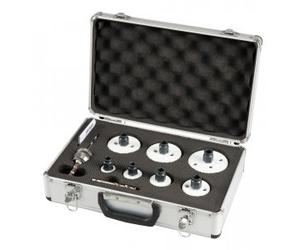 MAKITA BiM Ezychange set di 2 fori in valigetta di alluminio: 25, 32, 40, 51, 65, 68, 76 + punta da trapano HSS-G E-12295