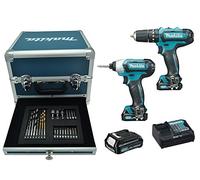Makita CLX202SAX2 Trapano avvitatore con percussionne + avvitatore a massa battente + 24 accessori + 3 batteria 10,8V 2Ah Li