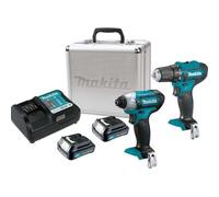 MAKITA CLX224X KIT TRAPANO AVVITATORE + AVVITATORE IMPULSI + BATTERIE +VALIGETTA