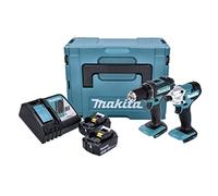Makita Combiset boor en schroevendraaier 18 V blauw en zwart