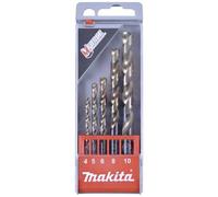Makita D-30508 HSS Kit punte a spirale da metallo 5 parti 4 mm, 5 mm, 6 mm, 8