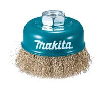 Makita D-39768 - Cepillo de alambre de 75 mm insercion m14 con forma copa ondulada de acero latonado 0,3 mm
