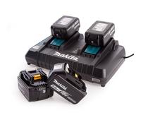 Makita DC18RD Doppio Porta Caricatore 7.2 A 18V Con 4 X BL1850B 18V 5.0Ah
