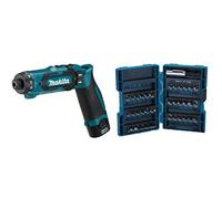 Makita DF012DSE - Atornillador recto a bateria 7.2v litio + Makita B-28606 - Est