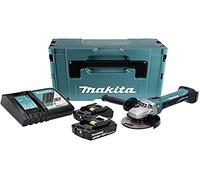 Makita DGA 452 RTJ Smerigliatrice angolare a batteria 18 V 115 mm + 2 batterie 5,0 Ah + caricatore + Makpac
