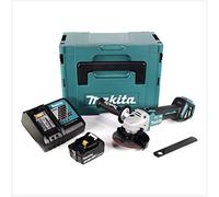 Makita DGA 513 RF1J - Smerigliatrice angolare a batteria 18 V 125 mm Brushless + 1 batteria 3,0 Ah + caricatore + Makpac