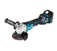 Makita DGA515RTJ Smerigliatrice angolare a batteria 18 V con interruttore a paddle / 5,0 Ah, 2 batterie + caricatore in MAKPAC