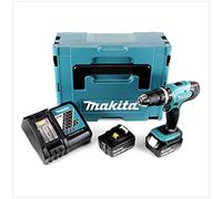 Makita DHP 453 RTJ - Trapano avvitatore a percussione a batteria, 18 V, 42 Nm + 2 batterie da 5,0 Ah + caricatore in Makpac 2