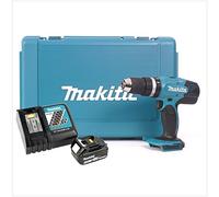 Makita DHP 453 - Trapano avvitatore a percussione a batteria RF 18 V, 42 Nm, in valigetta + batteria da 3,0 Ah + caricatore