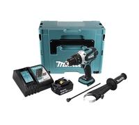 Makita DHP 458 RT1J - Trapano avvitatore a percussione a batteria 18 V 91 Nm + 1 batteria 5,0 Ah + caricatore + Makpac