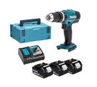 MAKITA Trapano avvitatore a batteria con percussione con 3 batterie DHP453RF3J