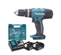 Makita DHP453RFX4 Trapano avvitatore a percussione 18V + 74 Accessori