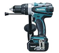 Makita Kit trapano combinato con 2 batterie LXT (DHP458RTJ)