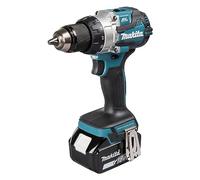 Makita DHP489RTJ - Trapano combinato senza spazzole LXT agli ioni di litio, 18 V, completo di 2 batterie da 5,0 Ah e caricabatterie, fornito in una custodia Makpac