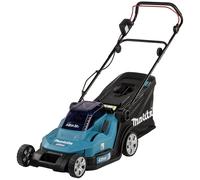 Makita DLM432PT2 un tosaerba a batteria senza fili della linea 18V LXT, ideale per la cura del prato con taglio efficiente e massima libert di movimento.