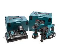 Makita DLX2137PTJ 18V/36V Trapano Combi & Sds Plus Rotary Martello Pacco Doppio